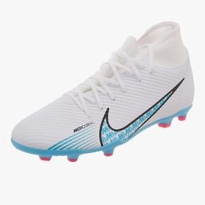 Nike White and Teal Soccer Cleats